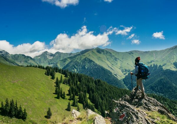 man standing on a rock